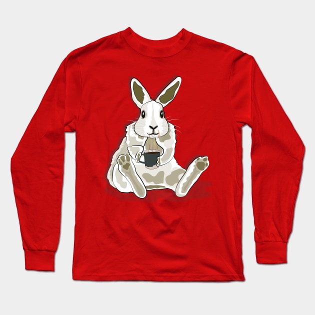 Coffee Is An Animal Right, Rabbit Coffee Long Sleeve T-Shirt by ArticArtac